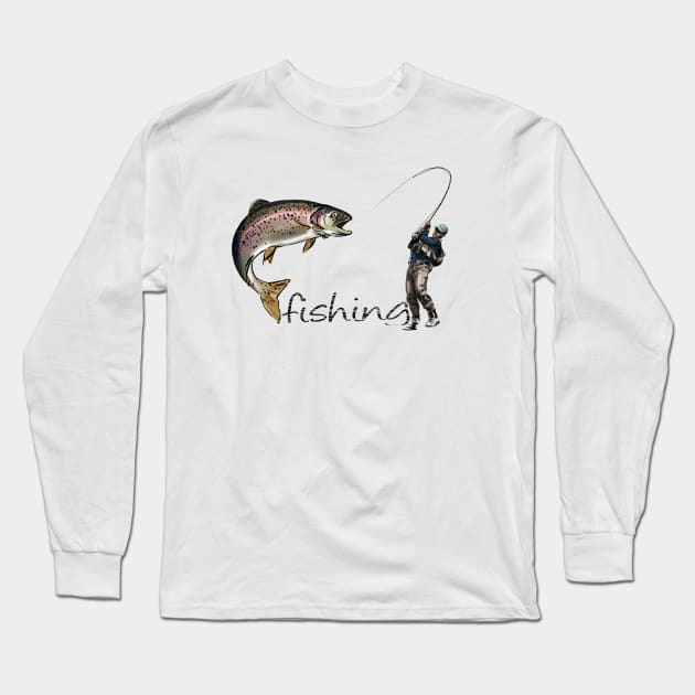 Fishing Long Sleeve T-Shirt by sibosssr